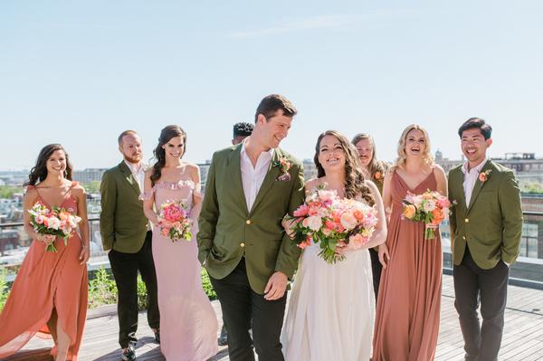 A Pink-and-Green Tropical-Themed Wedding at the Line Hotel