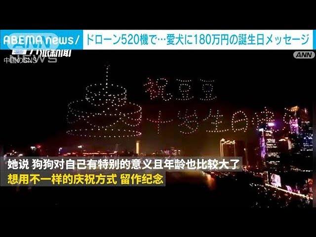 愛犬の誕生日にドローン520機動員――夜空に「おめでとう」と描いた中国富裕層女性はやりすぎか