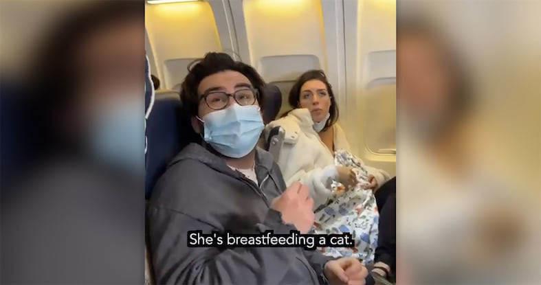 The truth about the in-flight 'woman breastfeeding a cat' video | My Navi News My Navi News My Navi