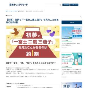 【初夢】初夢で「一富士二鷹三茄子」を見たことがあるのは約1割｜日本トレンドリサーチのプレスリリース 