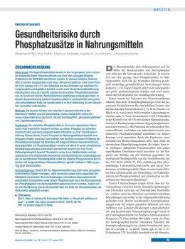 Gesundheitsrisiko durch Phosphatzusätze in Nahrungsmitteln