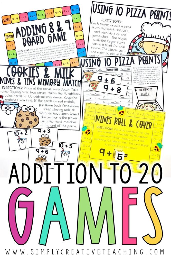 Addition Fact Fluency Games Bundle for Doubles, Ways to Make 