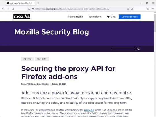 Firefoxのアップデート阻害する拡張機能、45万人超がインストール 