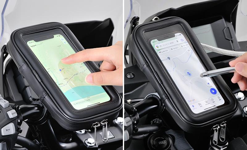 様々な形のスマホやケースを収納できる！「バイク用スマートフォンケース2」がデイトナから8月中旬発売 