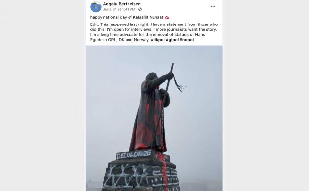 Greenland voters want to keep coloniser's vandalised statue 