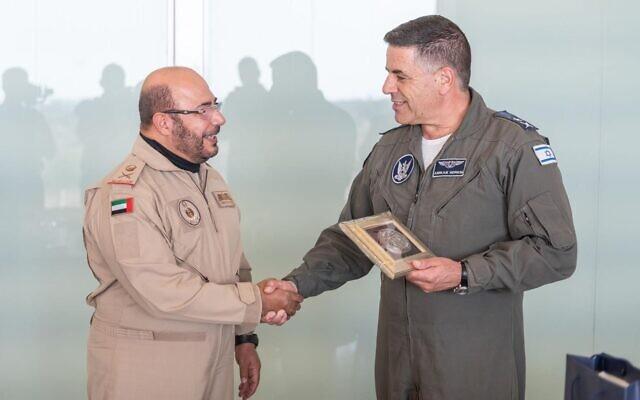 On a historic visit, the commander of the UAE Air Force is in Israel to follow the "Blue Flag" exercise