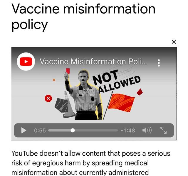 News YouTube, vaccine harmful error Deleted information Over 130,000 coronavirus-related videos deleted last year