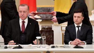 The 'Russian-Ukrainian' war... How long will “Erdogan” maintain his “gray area” amid the armed conflict? ></p><p>This agreement was preceded by a period of close military cooperation between the two countries. As it bought “Ukraine”; Since 2018, about: 20 drones from “Türkiye”; (Bayraktar), and other estimates indicate that “Kiev” has a greater number than that, and “Kiev” used it; Since October 2021, in targeting the sites of separatists loyal to “Moscow”; In the “Donbass region,” which was a source of Russian annoyance.</p><p>On February 27, 2022, the Ukrainian army announced its use of (Bayraktar-2); In bombing Russian military gatherings, and it seems that these planes have proven highly effective, as footage published by the Ukrainian army showed the destruction of Russian military convoys near the capital, as well as the destruction of a convoy of Chechen fighters allied with Russia near Kiev, all of this. Without the Russian defenses succeeding in intercepting or shooting down the Turkish aircraft, which confirms its high efficiency. According to Western press reports.</p><p>In addition to cooperation in the field of (Drones), both “Ukraine” and “Turkey” have signed agreements that require “Turkey” to implement training programs for Ukrainian pilots, as well as the joint production of military transport aircraft and combat jets. An important role in rebuilding the Ukrainian naval fleet, which is a fleet with modest capabilities at present, as “Kiev” began; Since 2020, in the production of corvette-type warships at the Okyan Shipyard in Mykolaiv; (South), in partnership with the Turkish Defense Industries Corporation.</p><p>