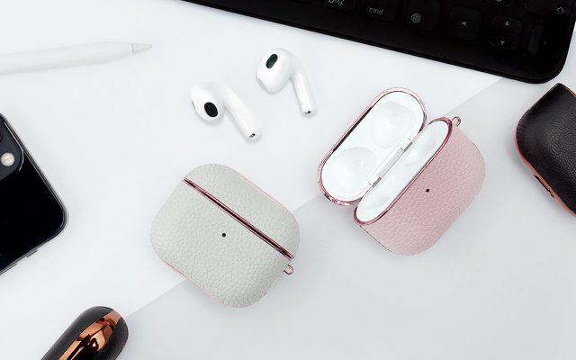 「GAZE」本格レザーとクロームラインが織りなすハイクラスなAirPods3ケース 