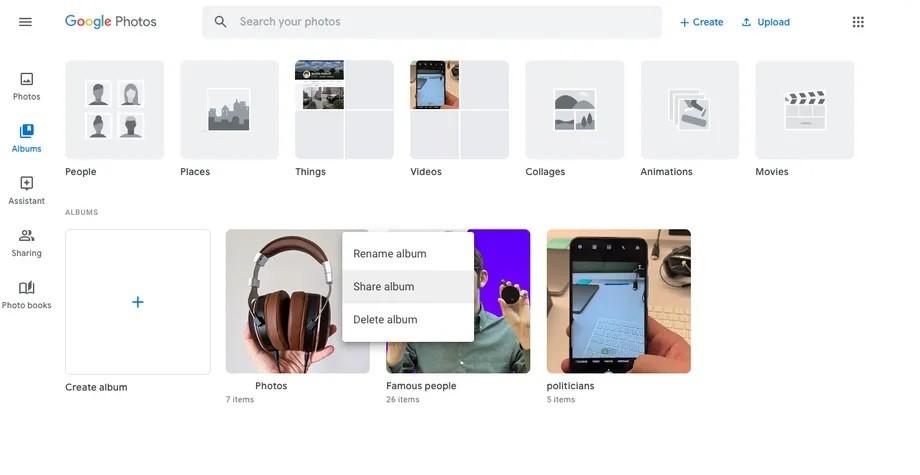 مشاركة البومات صور جوجل Google Photos من داخل أو خارج خدمات جوجل