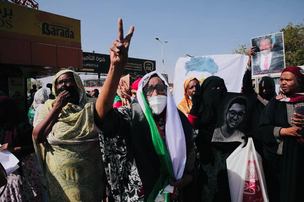 A procession for the mothers of the martyrs in Omdurman