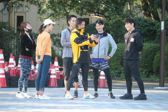 After running a new style running event at Jingu Gaien in the morning, you can work as it is