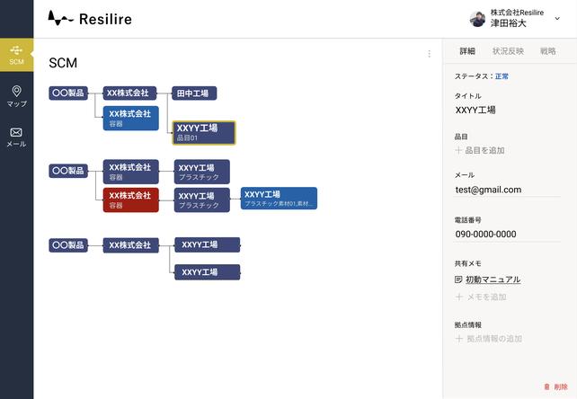 ASCIIスタートアップ サプライチェーン断絶リスクに備える現場目線の管理プラットフォーム「Resilire（レジリア）」 