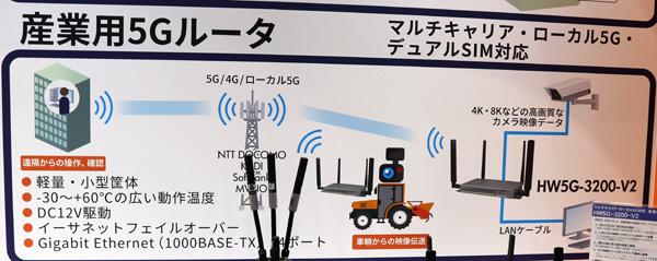 キャリア／ローカル5Gルーターや、アンライセンスで最大10Gbpsの無線を展示するハイテクインター 