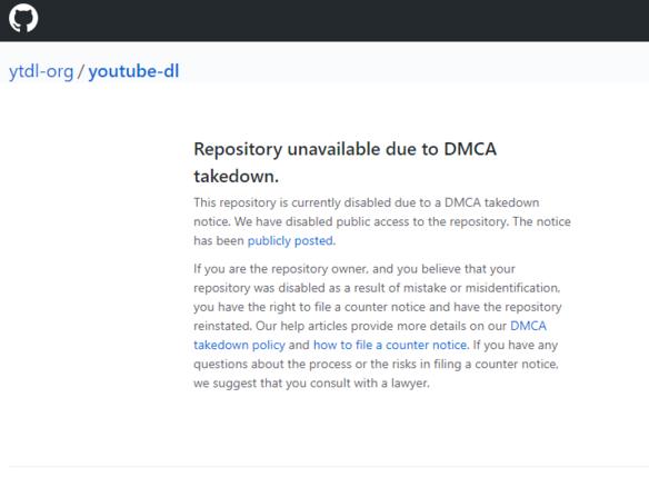 GitHub resurrects ``youtube-dl'' library-not illegal