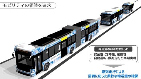 JR西日本とソフトバンク、自動運転BRT専用テストコースで「自動運転・隊列走行 BRT」実証実験開始