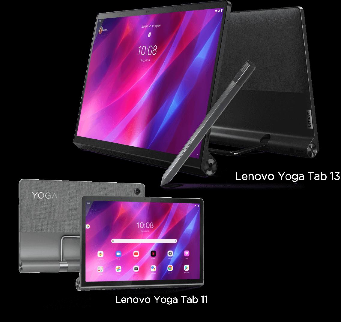 Lenovo, a 13 -inch model "Yoga Tab 13" and a 11 -inch model "Yoga Tab 11"