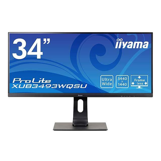 34 -inch LCD display "Prolite Xub3493WQSU" compatible with IIYAMA, 3440 x 1440 display