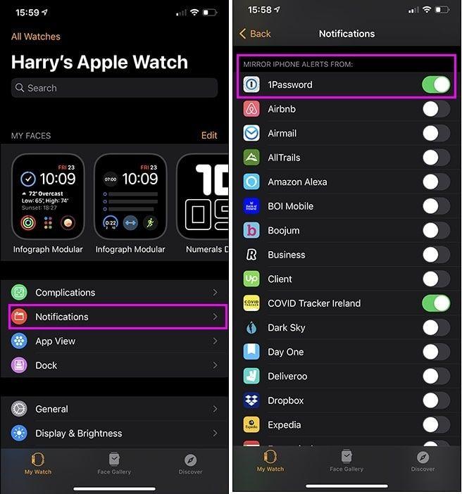 4 Ways allow you to control application notifications in the Apple smart watch