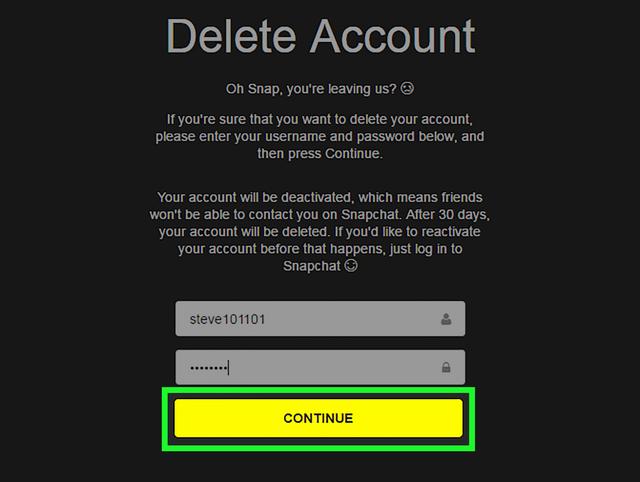 4 steps to delete your account on Snapchat