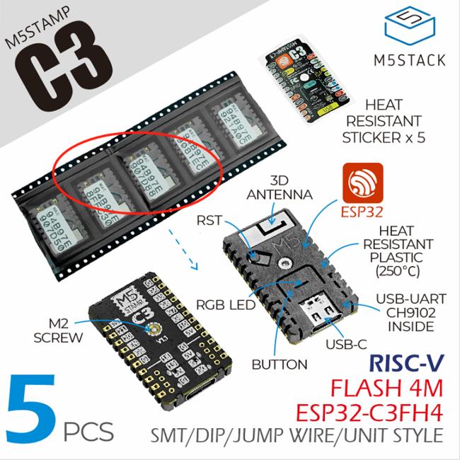 スイッチサイエンス、IoTエッジデバイス向けのEspressif ESP32-C3搭載、「M5Stamp C3」シリーズを2021年10月21日より販売開始 企業リリース 