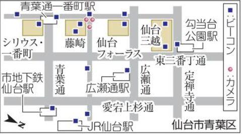 中心部の人の流れ、デジタル技術で把握　仙台市が実証実験