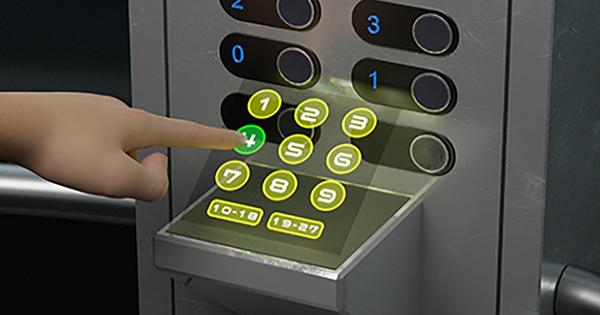 Elevator buttons are SF for corona measures Evolution.Specify the destination with a hologram 