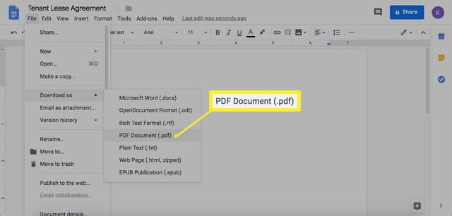 Google Docs .. How to convert a word file to PDF