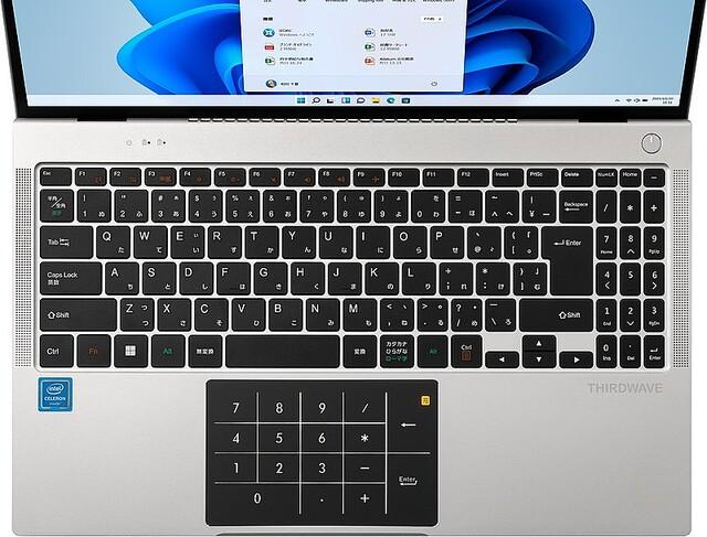 サードウェーブ、細長いテンキーを搭載する15.6インチノートPC「THIRDWAVE VF-AD5」 