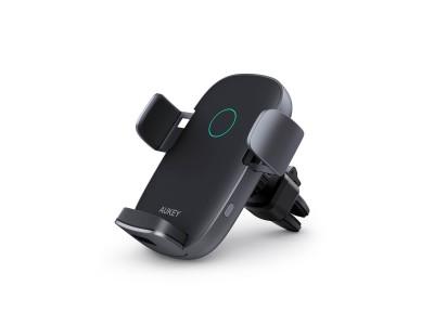 AUKEY for air conditioner vents, wireless In-vehicle holder HD-C52 with charging function is now on sale!Limited to 300 pieces for the first time, 23% off, supports quick charging♪ Corporate release 