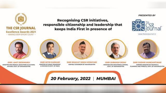 Fourth Edition of The CSR Journal Excellence Awards presented by The CSR Journal on 20 February 2022 in Mumbai 