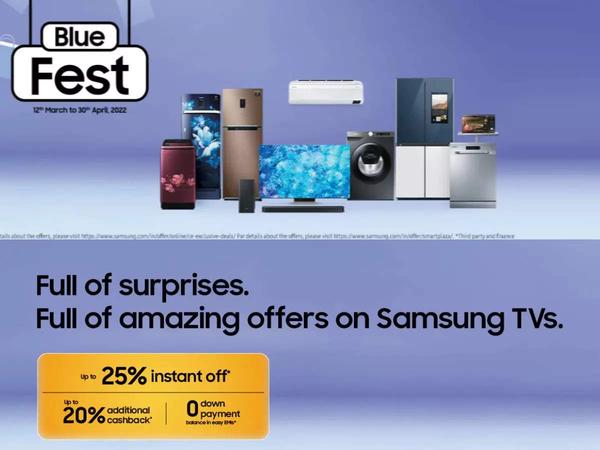 Upgrade Your Home with Samsung Consumer Durables During ‘Blue Fest’; Get up to 20% Cashback, Limited Period Special Offers & More 