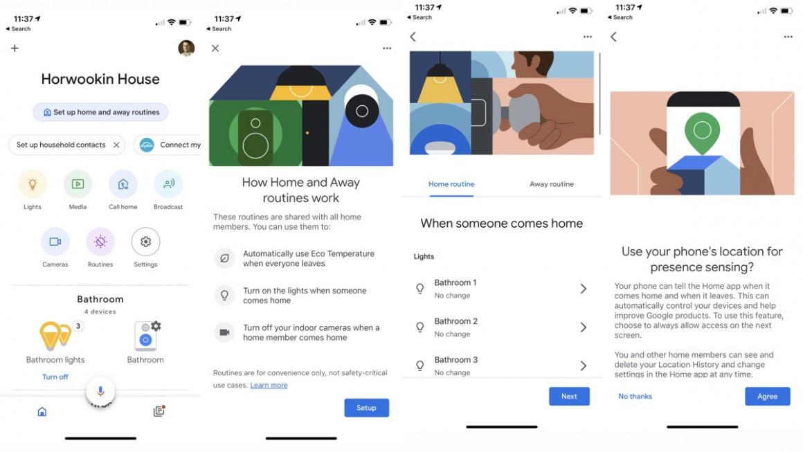 How to use Home and Away status for Google Home routines