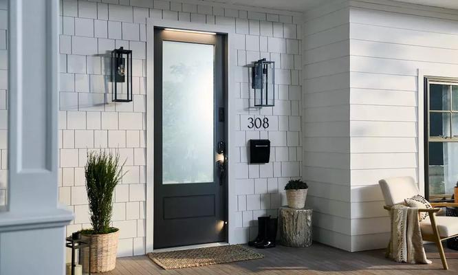 M-Pwr Smart Door is hardwired to the home and comes with a Ring doorbell and Yale smart lock