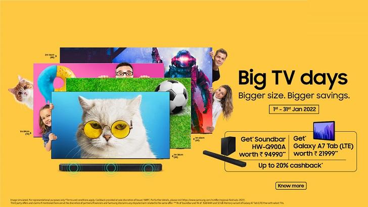 Samsung ‘Big TV’ Festival is Back on Popular Demand This New Year; Get Free Soundbar, Galaxy Tab, Attractive Cashback & More