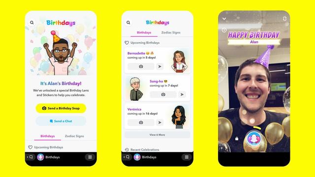 Snapchat、友だちの誕生日を祝うミニアプリ