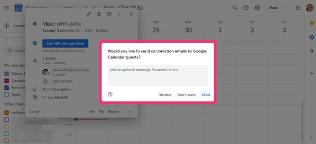 How to Cancel a Google Calendar Event 
