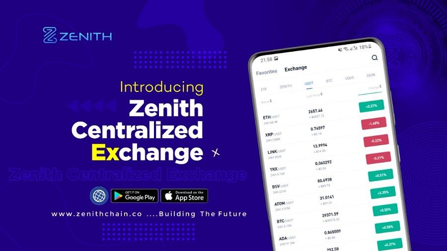 Zenith Chain launches centralized exchange to create extensive usage options