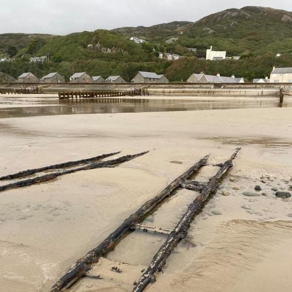 Mysterious railway discovered that disappears into the sea off North Wales coast 
