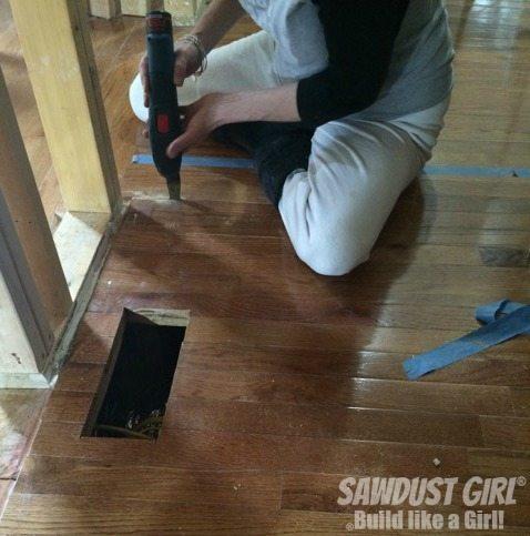 Repairing wood subfloor typically requires cutting flooring 