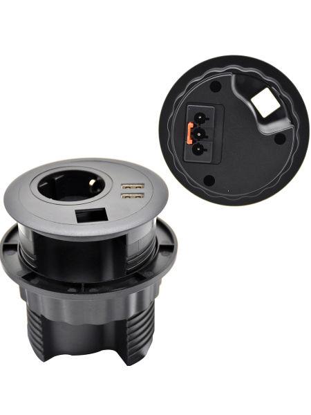 EU 16A/250V Desktop Socket 80mm Grommet with 2 USB Ports, AC Hole Can Be Rotated, 2m Cable, 1 HDMI, desktop socket extension socket office desk power strip - Buy China Power Strip on Globalsources.com 