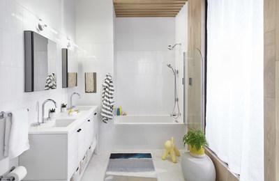 New bathroom plumbing and cabinetry options expand visual space 