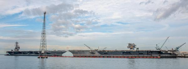 Record Aircraft Carrier Work Underway at Newport News Shipbuilding 