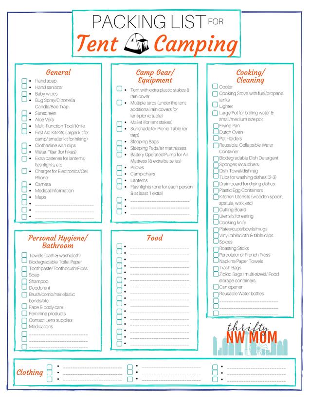 Print and Pack: The Ultimate Camping Checklist