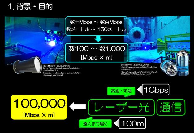 「海中1ギガ無線」へ大きな一歩、JAMSTECが100mの光ワイヤレス通信実験に成功 