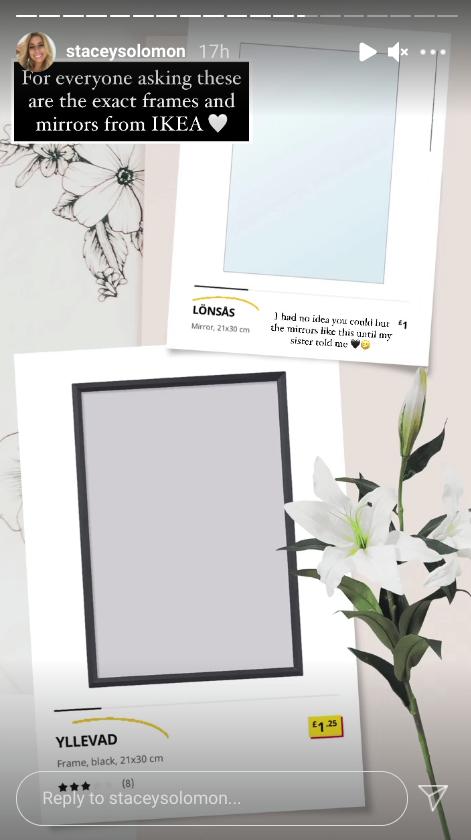 Stacey Solomon shows off panel mirror hack using £1 Ikea frames and it’s so easy 
