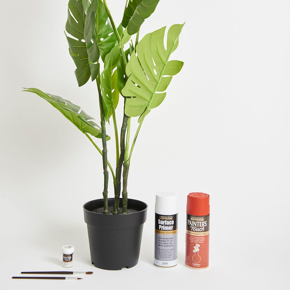 How to paint artificial plants – make faux palms pop with colour following this easy how-to! 