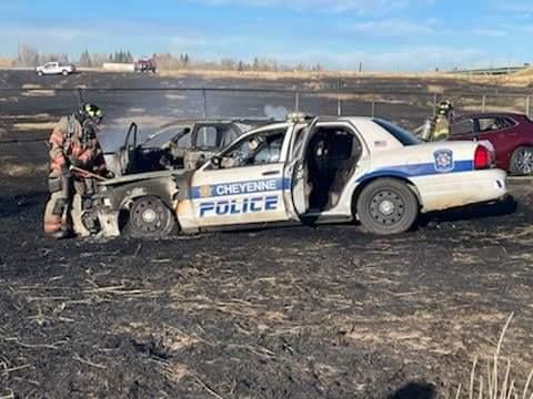 Chase Involving Stolen SUV Ends With Fire, Cheyenne Man’s Arrest