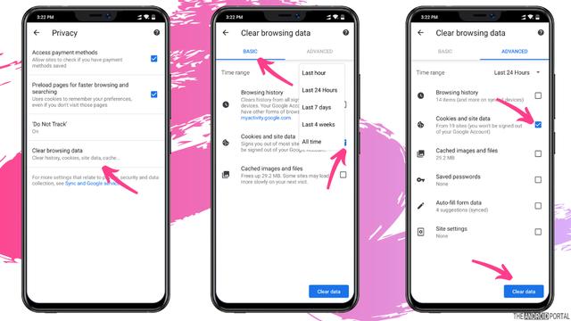 Clear and delete cookies on your Android phone