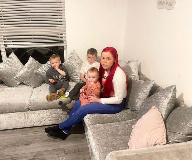 Couple and two kids 'at breaking point' after sleeping on sofa for two years 
